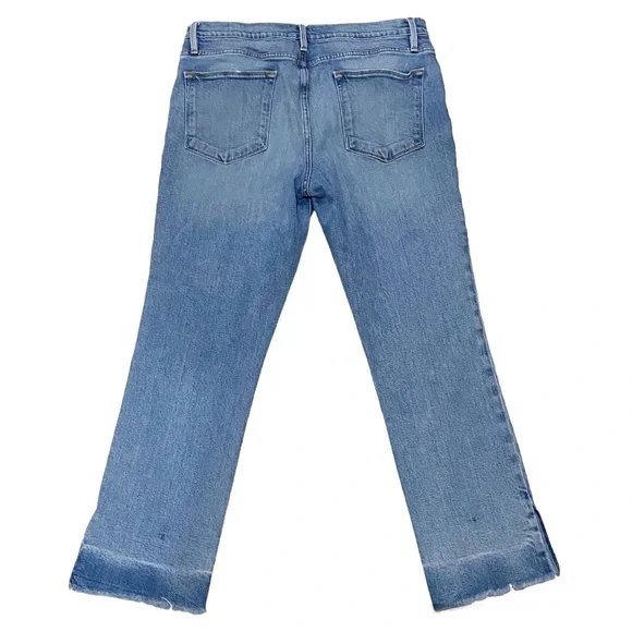 Frame Denim Le High Straight Raw Edge Side Slit in Imogen Dip Size 31 LHSTRAS204 - Picture 3 of 11